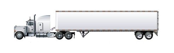image of a tractor trailer truck with trailer