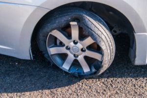 defective tire on a car