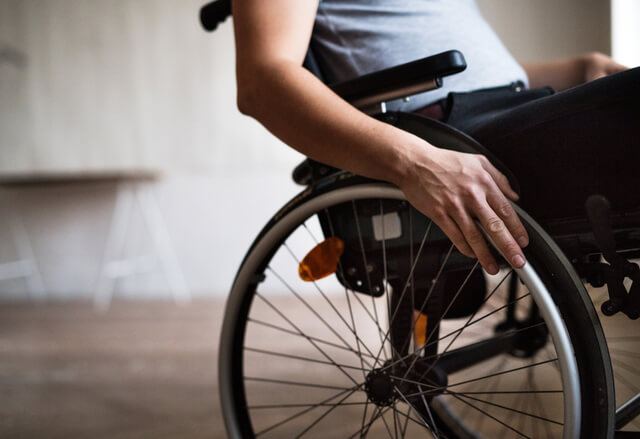 Georgia truck accident injury victim in a wheelchair