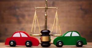 car accident law gavel