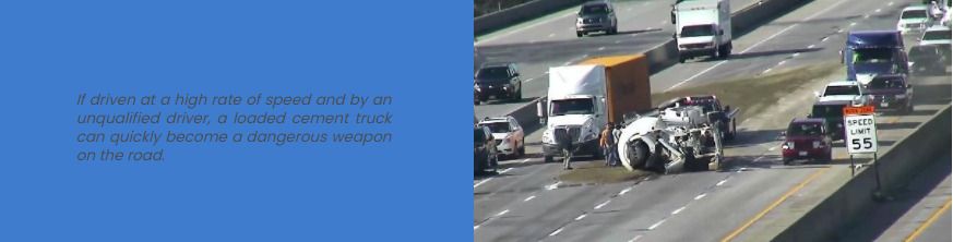 A truck crash on the highway.