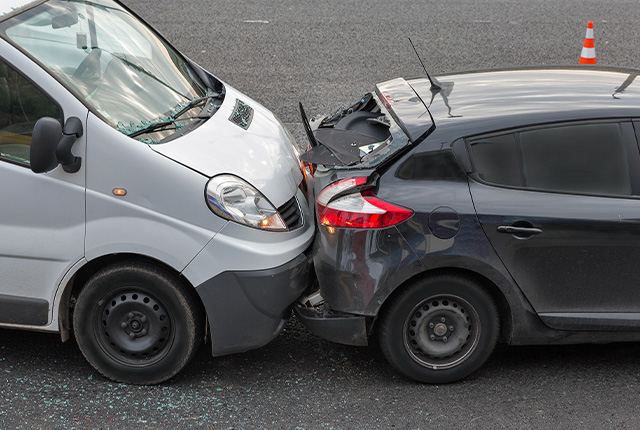 A car accident on the road in Georgia..
