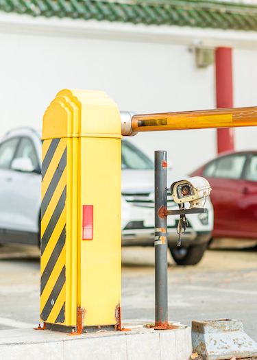 Security gate at a Georgia parking lot