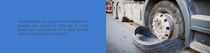 A tractor trailer has a tire blowout in Georgia