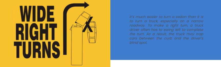Wide right turns can cause tractor trailer accidents