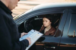 Young driver stopped by a Georgia traffic officer.