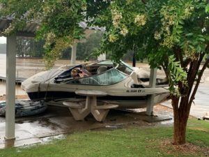 Speed boat accident in lakes of Georgia.