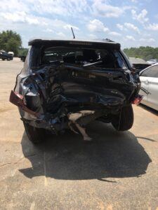 Rear end of a car that was in an accident