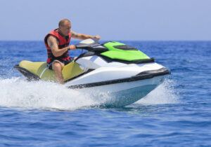 Jet ski rider having fun