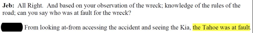 Excerpt from the transcript of the verbal statement of Witness 3.