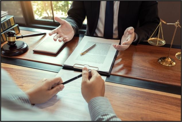 Photo of attorney and client