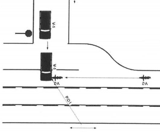 Police diagram showing the point of impact