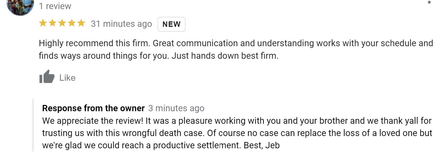 Client Google Review