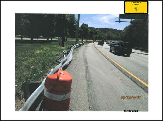 Defective guardrail on -85 in Atlanta, GA