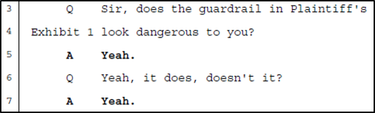 Does this guardrail look dangerous to you? Yes.