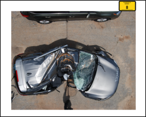 car bent around the pole, and the pole ripped through the passenger area.